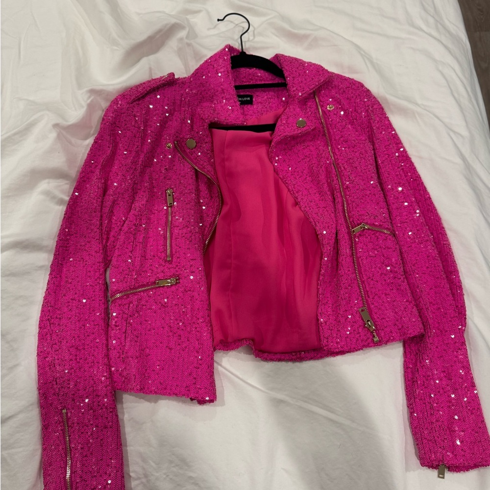 Generation Love Fuchsia Sequin Blazer - Picture 1 of 2
